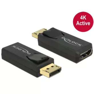 Delock adapter Displayport 1.2 muški > HDMI ženski 4K aktivni crni