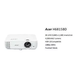 Acer H6815BD DLP/4K UHD 3840x2160/4000 ANSI lm/10.000:1/2xHDMI/repro 1x3W/2,9 kg