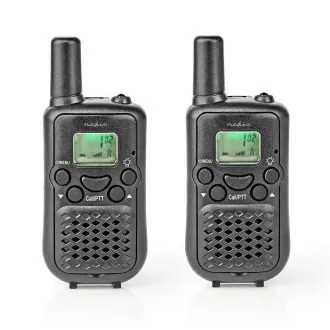 Nedis WLTK0500BK - Walkie Talkie | Domet do 5 km | 8 kanala | PTT / VOX | Do 2,5 sata | 2 komada | Crna Nedis WLTK0500BK - Walkie Talkie | Domet do 5 km | 8 kanala | PTT / VOX | Do 2,5 sata | 2 komada | Crna