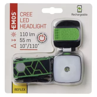 Emos LED punjiva čeona svjetiljka P3535, 110 lm, CREE LED + 4× SMD Emos LED punjiva čeona svjetiljka P3535, 110 lm, CREE LED + 4× SMD