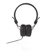 Nedis HPWD1100BK - Žičane slušalice | Na uho | Sklopive | Okrugli kabel 1,2 m | Crne