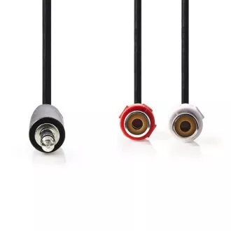 Nedis CAGB22250BK02 - Stereo audio kabel | 3,5 mm utikač - 2x RCA utičnica | 0,2 m | Crna boja Nedis CAGB22250BK02 - Stereo audio kabel | 3,5 mm utikač - 2x RCA utičnica | 0,2 m | Crna boja