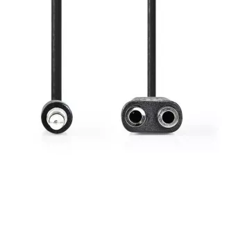 Nedis CAGB22100BK02 - Stereo audio kabel | 3,5 mm utikač - 2× 3,5 mm utičnica | 0,2 m | Crna boja Nedis CAGB22100BK02 - Stereo audio kabel | 3,5 mm utikač - 2× 3,5 mm utičnica | 0,2 m | Crna boja