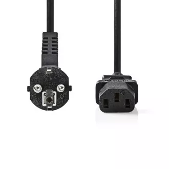Nedis CEGB10000BK20 - Kabel za napajanje | Kutni Schuko utikač - IEC-320-C13 | 2 m | Crna boja