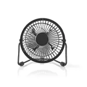 Nedis FNDK1BK10 - Metalni mini ventilator | Promjer 10 cm | Napajanje preko USB-a | Crna boja
