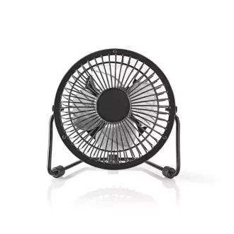 Nedis FNDK1BK10 - Metalni mini ventilator | Promjer 10 cm | Napajanje preko USB-a | Crna boja