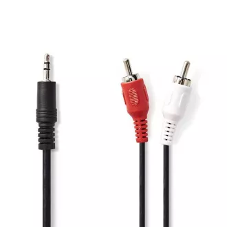 Nedis CAGB22200BK15 - Stereo audio kabel | 3,5 mm utikač - 2x RCA utikač | 1,5 m | Crna boja Nedis CAGB22200BK15 - Stereo audio kabel | 3,5 mm utikač - 2x RCA utikač | 1,5 m | Crna boja