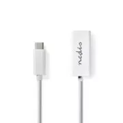 Nedis CCGB64950WT02 - USB mrežni adapter | USB 3.2 Gen 1 | 1000 Mbps | USB-C muški | RJ45 ženski | 0,20 m | bijela