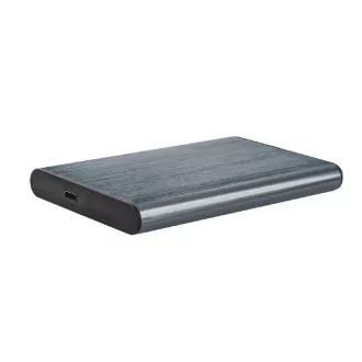 Gembird vanjska kutija za 2,5" diskove, USB 3.1, Type-C, brušeni aluminij, siva