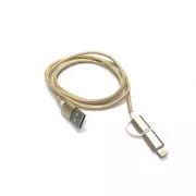 Crono spojni kabel USB 2.0/ micro USB + Lightning, 1m, zlatni