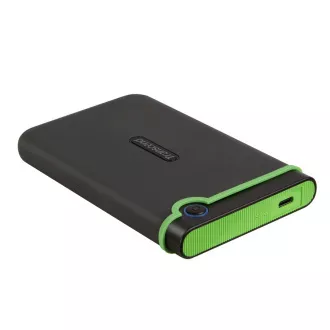TRANSCEND 2TB StoreJet 25M3C SLIM, 2,5”, USB-C (3.1 Gen 1) vanjski anti-shock pogon, tanak profil, sivo/zeleno
