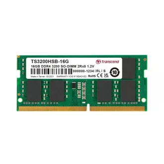 Transcend memorija 16GB SODIMM DDR4 3200 2Rx8 1Gx8 CL22 1.2V