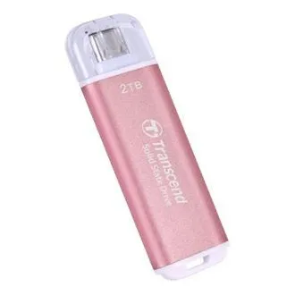Transcend ESD300P 2TB, vanjski SSD, USB 10Gbps, tip C, 1050MB/R, 950MB/W, ružičasti