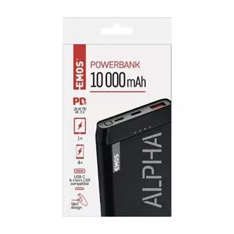 Emos Powerbank Alpha2 20, 20000 mAh, 10 W, crna