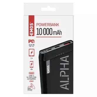 Emos Powerbank AlphaQ2 20, 20000 mAh, 22,5 W, crna