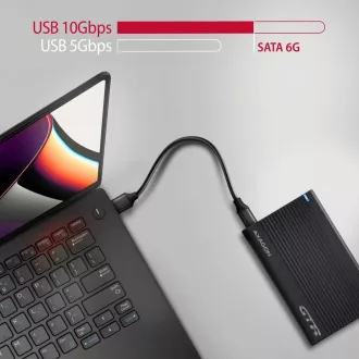 AXAGON EE25-GTR, USB-C 10Gbps - SATA 6G 2.5" REBRASTA kutija, crna