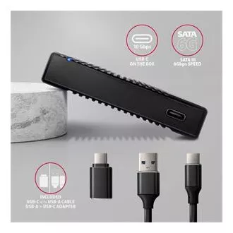 AXAGON EE25-GTR, USB-C 10Gbps - SATA 6G 2.5" REBRASTA kutija, crna