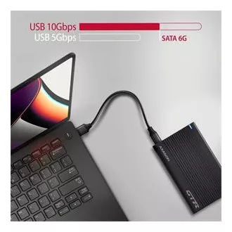 AXAGON EE25-GTR, USB-C 10Gbps - SATA 6G 2.5" REBRASTA kutija, crna