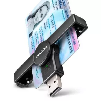 AXAGON CRE-SMPA Sklopivi džepni USB-A kontakt čitač pametnih kartica. Prikladno za aplikaciju eObčanka.