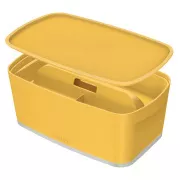 LEITZ Kutija za pohranu s poklopcem MyBox Cozy + Organizator s ručkom, veličina S, toplo žuta