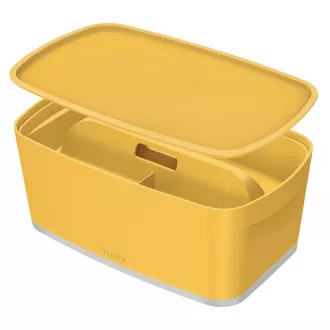 LEITZ Kutija za pohranu s poklopcem MyBox Cozy + Organizator s ručkom, veličina S, toplo žuta LEITZ Kutija za pohranu s poklopcem MyBox Cozy + Organizator s ručkom, veličina S, toplo žuta