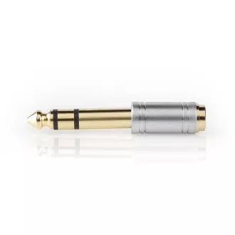 Nedis CAGC23930ME- Stereo audio adapter| Muški 6,35 mm | 3,5 mm utičnica | Pozlaćeni | Izravno | Metal | srebro | 1 kom