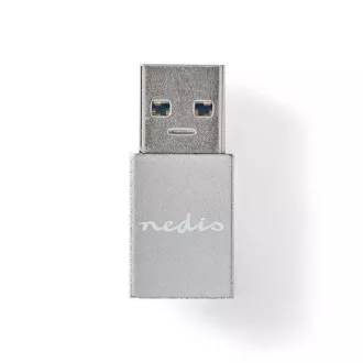 Nedis CCGB60925GY - USB-C adapter| USB 3.2 Gen 1 | USB-A utikač | USB-C™ utičnica | 5 Gbps | Okrugli | Poniklano