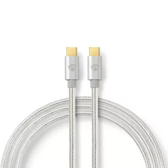 Nedis CCTB60800AL20 - USB 2.0 kabel | USB-C™ utikač | USB-C™ utikač | 480 Mbps | 2,00 m | Srebro