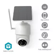 Nedis SIMCBO50WT - SmartLife vanjska kamera| 4G | Nagib | Full HD 1080p | IP65| Noćni vid | Bijela