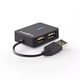 Nedis CCGB61250BK01 - USB hub| USB-A utikač | 3x USB A utičnica | 5 priključaka | USB 3.2 Gen 1 | Napajanje putem USB | 5 Gbps |