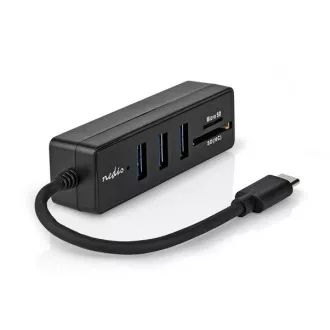 Nedis CCGB64785WT01 - USB hub| 1x USB-C™ | 1x USB-C™ / 2x USB 2.0 A ženski | 3 Portovi port(ovi) | Napajanje putem USB-a