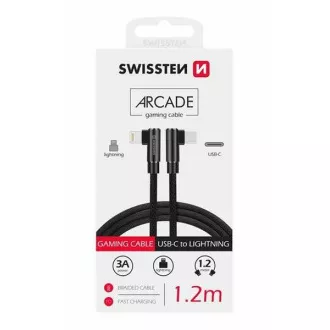 SWISSTEN TEKSTILNI PODATKOVNI KABEL ARCADE USB-C / LIGHTNING 1,2 M CRNI SWISSTEN TEKSTILNI PODATKOVNI KABEL ARCADE USB-C / LIGHTNING 1,2 M CRNI