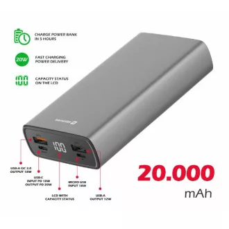 SWISSTEN ALUMINIJA POWER BANK 20000 mAh SWISSTEN ALUMINIJA POWER BANK 20000 mAh