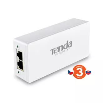 Tenda PoE30G-AT - Gigabit Power Injector, 30W, 48V, 802.3at/802.3af, PD Autodet., 2x GbE LAN