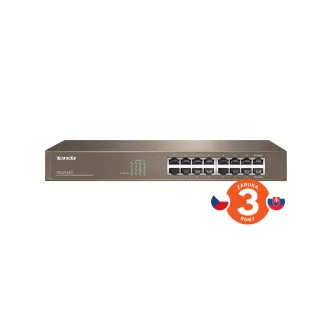 Tenda TEG1016D - 16-portni Gigabit Ethernet Switch, 10/100/1000 Mbps, bez ventilatora, Rackmount, Metal