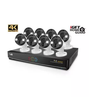 iGET HOMEGUARD HGNVK164908 - Ultra HD 4K sustav s PoE napajanjem, 16-kanalni NVR + 8x HGNVK936CAM 4K kamera