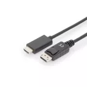 Digitus kabelski adapter DisplayPort, DP - HDMI tip A, M / M, 2.0 m, sa zaključavanjem, DP 1.2_HDMI 2.0, 4K / 60Hz, CE, bl