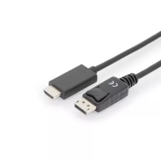 Digitus kabelski adapter DisplayPort, DP - HDMI tip A, M / M, 2.0 m, sa zaključavanjem, DP 1.2_HDMI 2.0, 4K / 60Hz, CE, bl