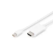 Adapter Digitus DisplayPort kabela, mini DP - HDMI, 2m, DP 1.2_HDMI 2.0, 4K/60Hz