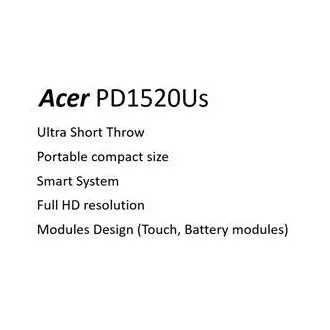 Acer PD1520Us UST LED DLP, FHD 1920x1080, SMART, WiFi, 500 ANSI, 10000:1, HDMI, 2xUSB 2.0, zvučnik 2x3W, 0,73 kg Acer PD1520Us UST LED DLP, FHD 1920x1080, SMART, WiFi, 500 ANSI, 10000:1, HDMI, 2xUSB 2.0, zvučnik 2x3W, 0,73 kg
