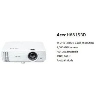 Acer H6815GTV Google TV, DLP, 4K UHD 3840x2160/4000 ANSI lm/10.000:1/2xHDMI/reprodukcija 1x10W/3,1 kg
