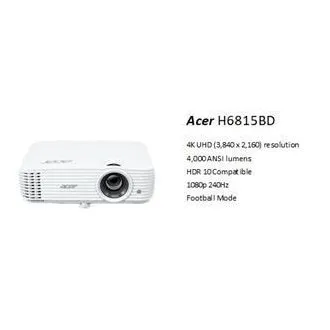 Acer H6815GTV Google TV, DLP, 4K UHD 3840x2160/4000 ANSI lm/10.000:1/2xHDMI/reprodukcija 1x10W/3,1 kg
