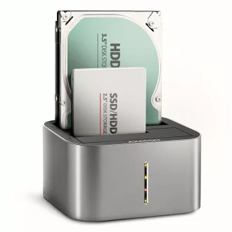 AXAGON ADSA-DC, USB-C 5Gbps - 2x SATA 6G 2.5"/3.5" SSD/HDD CLONE DUAL priključna stanica AXAGON ADSA-DC, USB-C 5Gbps - 2x SATA 6G 2.5"/3.5" SSD/HDD CLONE DUAL priključna stanica