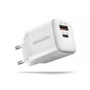 AXAGON ACU-PQ20W mrežni punjač 20W, 2x porta (USB-A + USB-C), PD3.0/PPS/QC4+/AFC/Apple, bijeli