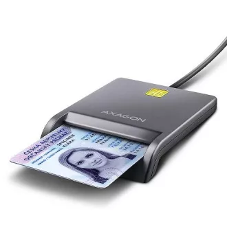 AXAGON CRE-SM3T, USB-A FlatReader čitač kontaktnih kartica Smart kartica (eCitizen), kabel 1,3m AXAGON CRE-SM3T, USB-A FlatReader čitač kontaktnih kartica Smart kartica (eCitizen), kabel 1,3m