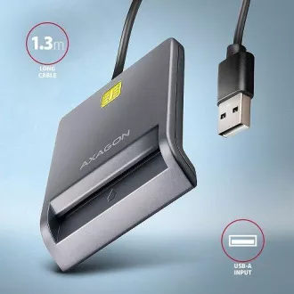 AXAGON CRE-SM3T, USB-A FlatReader čitač kontaktnih kartica Smart kartica (eCitizen), kabel 1,3m AXAGON CRE-SM3T, USB-A FlatReader čitač kontaktnih kartica Smart kartica (eCitizen), kabel 1,3m