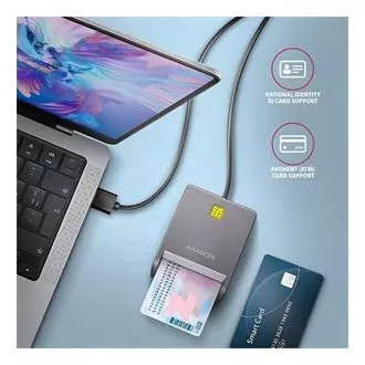 AXAGON CRE-SM3T, USB-A FlatReader čitač kontaktnih kartica Smart kartica (eCitizen), kabel 1,3m AXAGON CRE-SM3T, USB-A FlatReader čitač kontaktnih kartica Smart kartica (eCitizen), kabel 1,3m