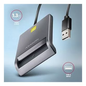 AXAGON CRE-SM3T, USB-A FlatReader čitač kontaktnih kartica Smart kartica (eCitizen), kabel 1,3m AXAGON CRE-SM3T, USB-A FlatReader čitač kontaktnih kartica Smart kartica (eCitizen), kabel 1,3m