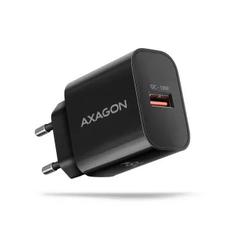 AXAGON ACU-QC18, Mrežni punjač 18W, 1x USB-A port, QC3.0/AFC/Apple, crni