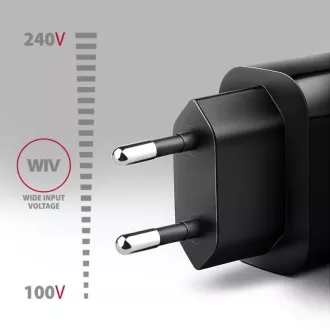 AXAGON ACU-QC18, Mrežni punjač 18W, 1x USB-A port, QC3.0/AFC/Apple, crni